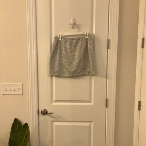 Forever 21 Silver Sequin Miniskirt